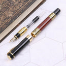 0.5mm Imitation Red Wooden With Carving Flower Medium Nib Fountain Pen Supplies
