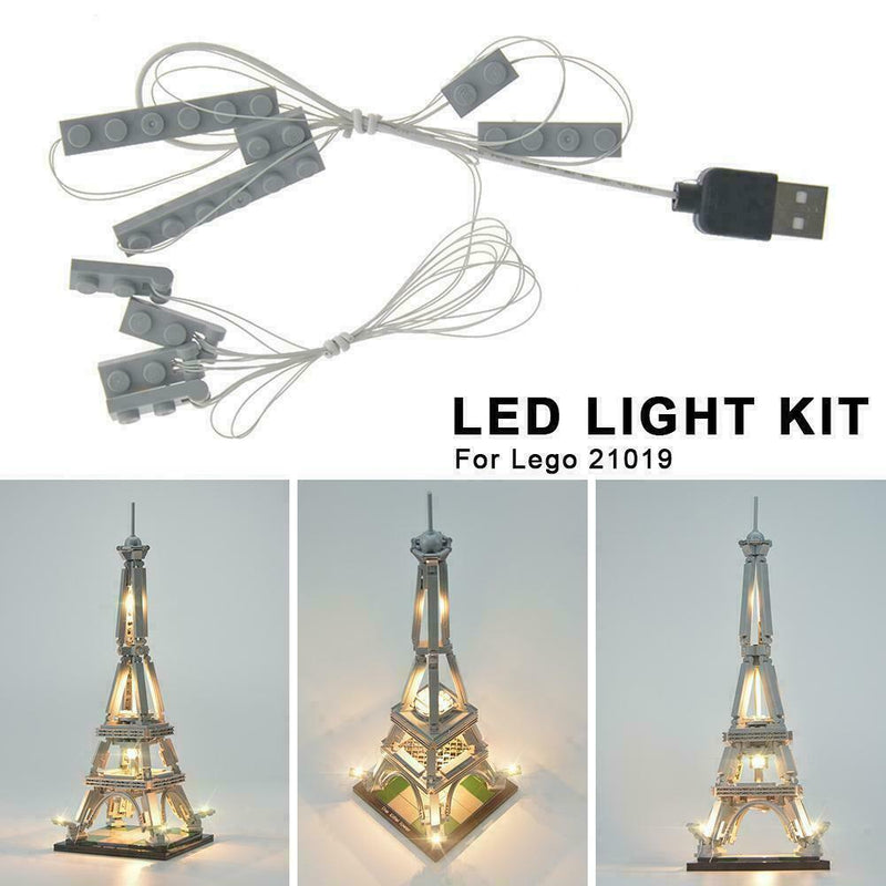 For LEGO Architecture 21019 France Eiffel Tower LED ABS Lamps Kits Set Ligh F9Z8