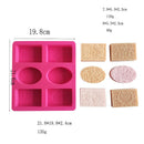 6 Cavity Rectangle Oval Silicone Soap Mold Handmade Soap Making CraftsB Ew