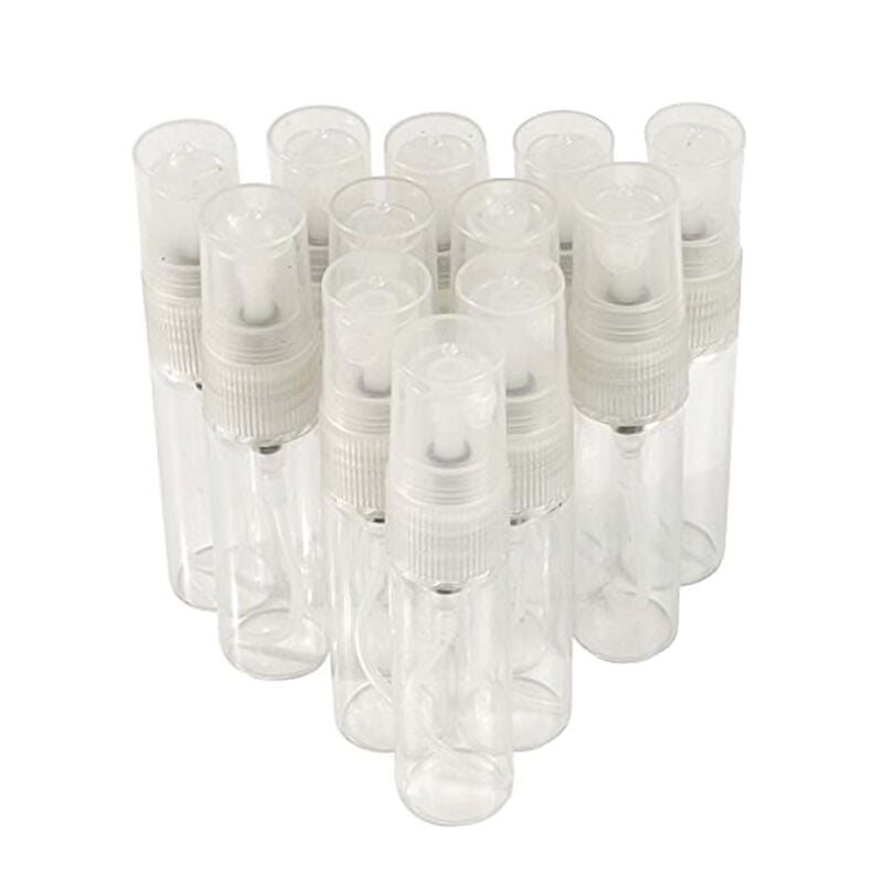12 X Mini Glass Transparent Small Empty Spray Bottle Makeup Perfume Atomizer^