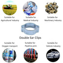 Zinc-Plated Double Ear Hose Clamps, Stainless Steel O Clips Pipe Tube Clamps