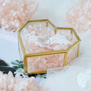 Flip Love Heart Shaped Geometric Glass Jewelry Box Glass Ring Box Exquisite A3I5