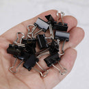 12x Black Metal Binder Clips File Paper Clip Photo Stationary Office Supplies M&