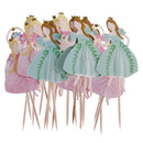 24pcs Mixed Dancing Princess Girls Cake Toppers Cupcake Picks Party Decora