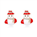 Christmas Earrings Santa Claus Snowman Bells Women Ear Studs Jewelry (02) A