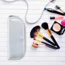 Leather Makeup Toiletry Bag Organizer Travel Pure Color Zipper Cosmetics Pouch