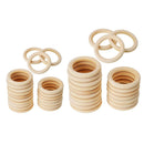 40Pcs Natural Wooden Baby Teether Ring Unfinished Wood Jewellery Craft