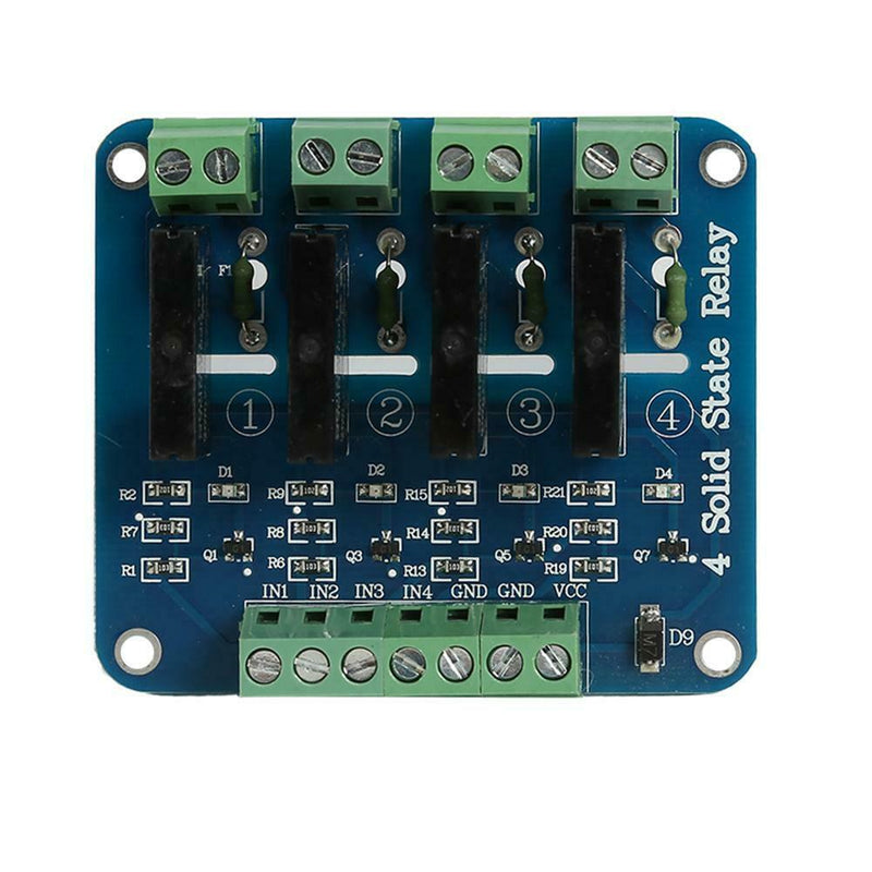 GTM04 4 Way Solid State Relay Module Board High Level Trigger w/Fuse 5V 12V
