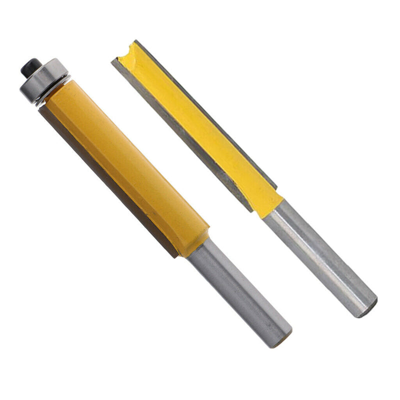 2pcs Woodworking Tool, 8mm Shank Straight Router Bit, Cutting Length 50.8mm,