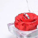 Handmade Preserved Rose With Acrylic Crystal Ring Box For Proposal Engageme C1S4
