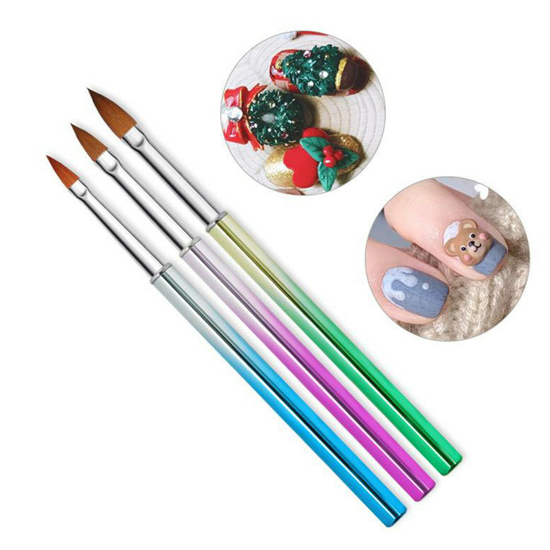 3x Nail Art Brush Set Nail Painting Brushes Liner Brush Nail Drawing Pens