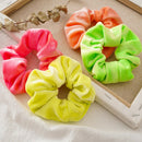 4pcs Fluorescent Color Scrunchies Elastic Hair Ties Ponytail Holder Hairband  BX
