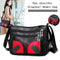 Retro Mummy Leather Flower Shoulder Totes Women Multi-zipper Crossbody Bags