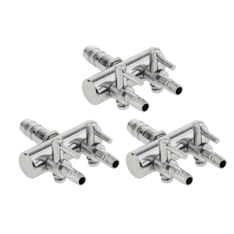 2 Ways Air  Splitter Lever Control Valve For Fish Tank Aquarium 3 Pack
