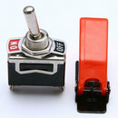 Durable ON/OFF SPST Toggle Metal Lever Car Dash Light+Missile Cover  Top