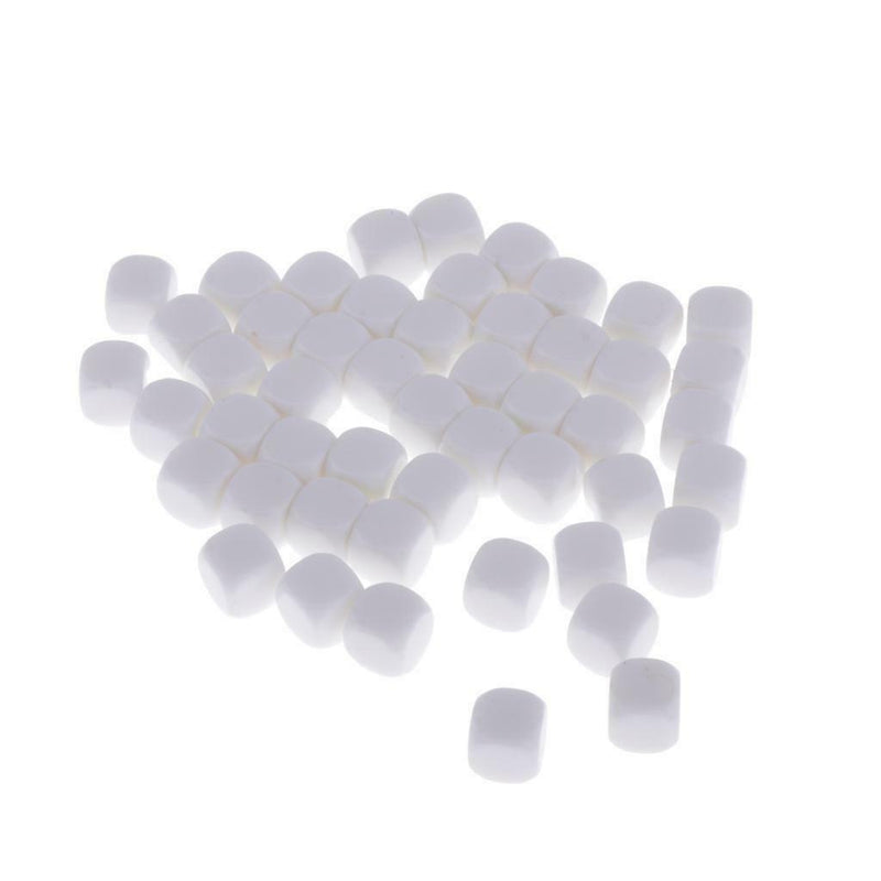 50pcs 1,2cm White Opaque Dice 6 Faces Acrylic Dice Game DIY White Table For MTG
