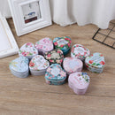 Mini Heart-shaped Flower Tin Trinket Jewelry Coin Box Tinplate Storage CaseJR