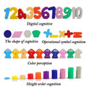 Wooden Math Fishing Game Kids Montessori Count Shape Match Educational Toys