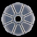 8 slots Empty Clear Round Wheel Storage Box/Container for Seed Beads Gems New