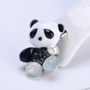 Fashion Wedding Bridal Crystal Enamel Animal Panda Corsage Banquet Brooch Pin Gw