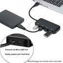High Speed 4 Ports USB 3.0 HUB w/Power Supply Port Splitter OTG Adapter