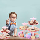 17PCS Girl Pink Cake Tower Mini Cookie Food Set Plastic Kitchen Toys Kids P F3A4
