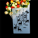 forest deer Shape Cake Stencils Environmental Plastic Spray Cake Mould Nice ES