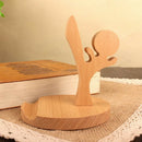 Wood Cell Phone Smart Phone Desk Stand Holder Table Decor - Kung Fu Boy