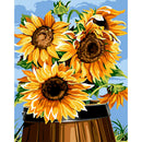 Painting By Numbers Kit DIY Blooming Sunflower Canvas Oil Art Picture Craft A