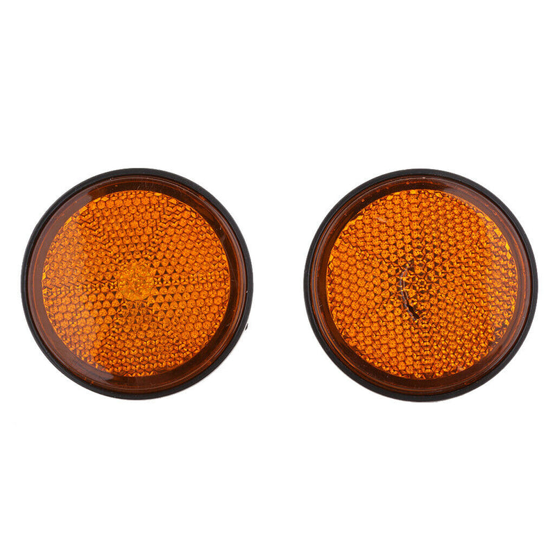 2pcs 2" Round Orange Reflector Universal For Motorcycle ATV Dirt Bike
