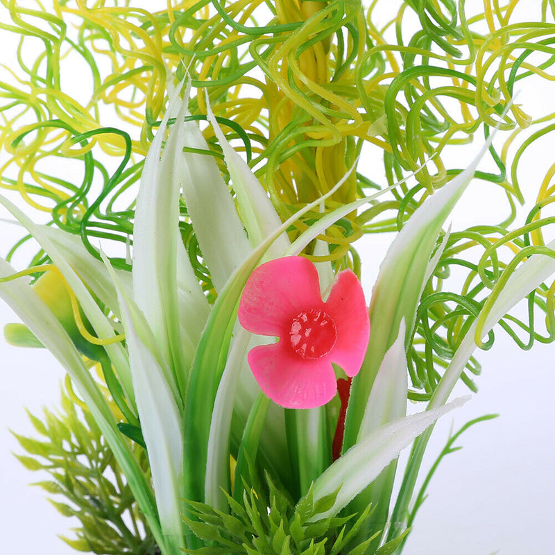 Artificial Curved Grass Fish Tank Water Plants Viewing for Aquarium Decor
