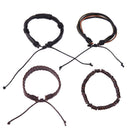 Men European Retro Multilayer Cowhide Handmade Woven Bracelet Jewelry A