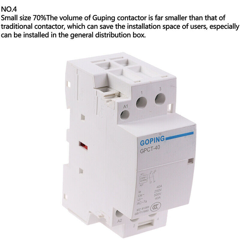 2P 40A 220V 50/60HZ Din rail Household ac contactor 2NO:0J Ew
