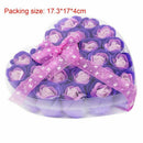 Lovely 24 Pcs Red Scented Bath Soap Rose Petal in Heart Box (Purple)