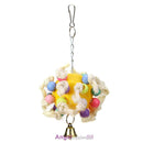 Bird Parrot Cage Hanging Swing Chew Toys Cockatiel Budgie Colorful Ball Perches