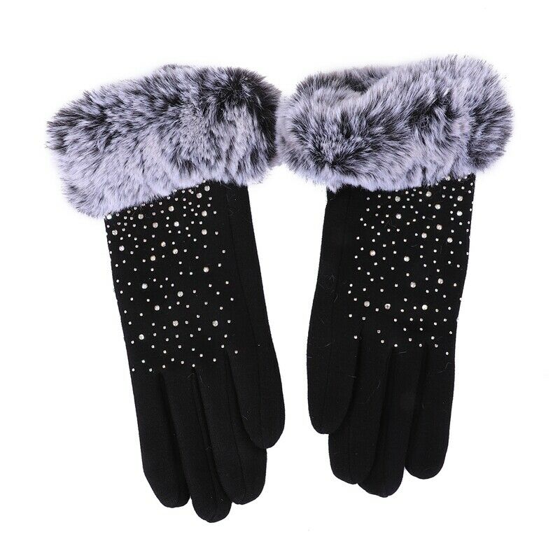 Gloves, Women winter outdoor sports gloves touch screen warm gloves (black)