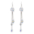 Fashion Transparent Crystal Geometric Earrings Women Stud Long Drop Hook Dangle