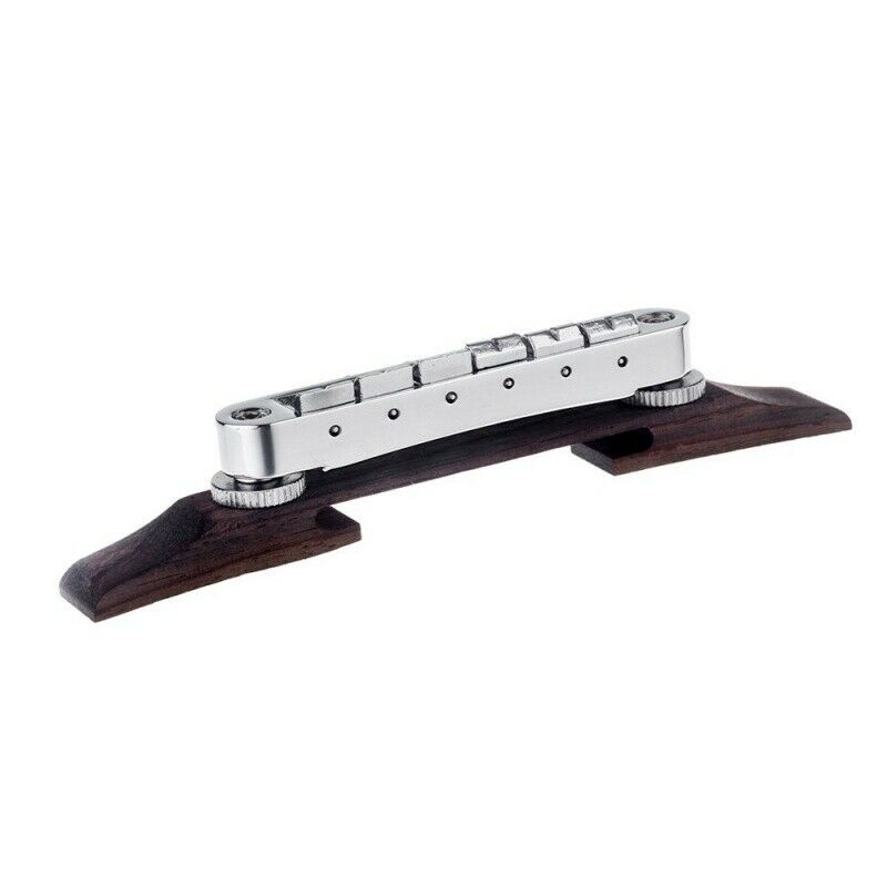 Chrome Guitar Bridge Roller Saddle Metal Rosewood Adjustable