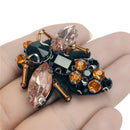5Pcs Bees Sequins Rhinestones Bead Brooch Patch Fabric Diy Fashion Clothing