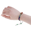 7 Chakra Healing Balance Beaded Bracelet Lava Yoga Reiki Prayer Stones Uni 3C