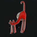 Fashion Cute Cat Brooch Animal Cat Brooch Collar Pin Jewelry, Red