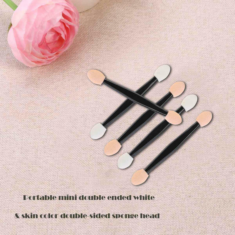 100x Disposable Dual Sides Eye Shadow Sponge Applicator Makeup Brush Black
