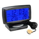 Digital Car OUT/IN Dual Thermometer Temperature Sensor Vehicle Alarm Clock  L0Z2