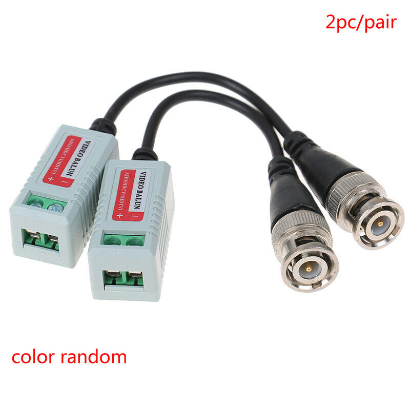 2pc/pair Camera Passive Video BNC Connector Coaxial Cable Adapt_