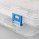 Double Layer Pencil Case Plastic Transparent Pen Storage Box Gift Kids School