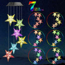 6LED Solar Powered Star Shape Wind Chimes Light Outdoor Garden Hanging Lamp