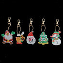 5x Christmas Snowman Crystal Keychains Diamond Painting Keyring Hanging