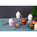 3 Step Tier Clear Clear Acrylic Retail Counter Display Riser Stand Half Moon
