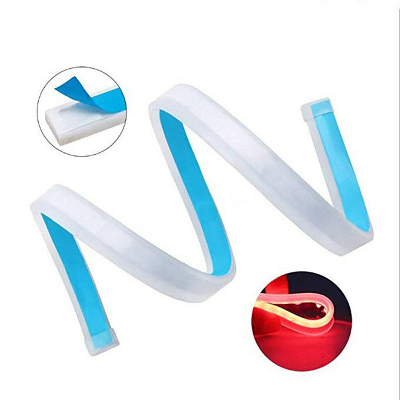 2x Flexible Tube LED Strips Daytime Turn Signal Lights 30cm Red+Yellow