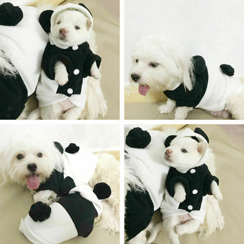 2pcs Adorable Clothes Dog Cat Puppy Apparel Pet Hoodie Outfit Fancy Panda